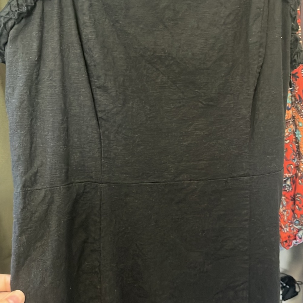 UO Wren Linen Ruffle Mini Dress LBD - Picture 8 of 12